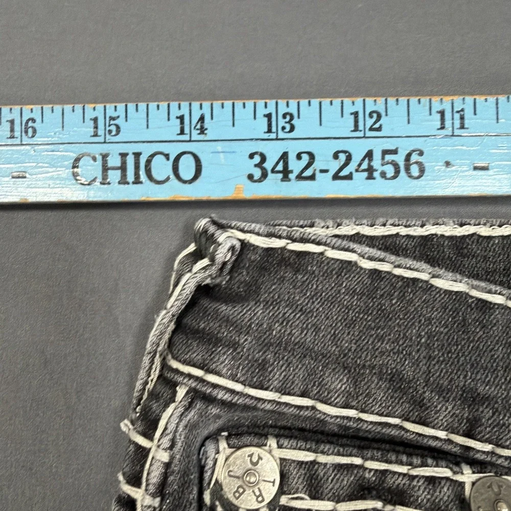 True Religion Ricky Jeans Size 28 Black Relaxed Straight